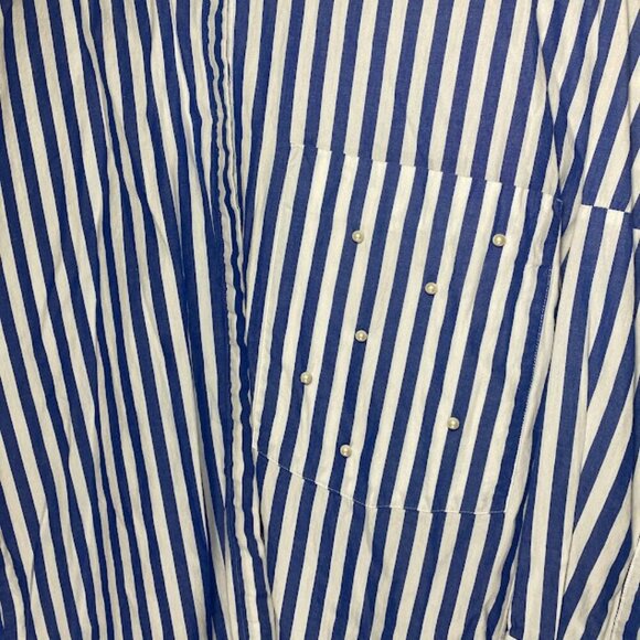 Zara Oversized Pearl Striped Button Down Shirt - Picture 3 of 6